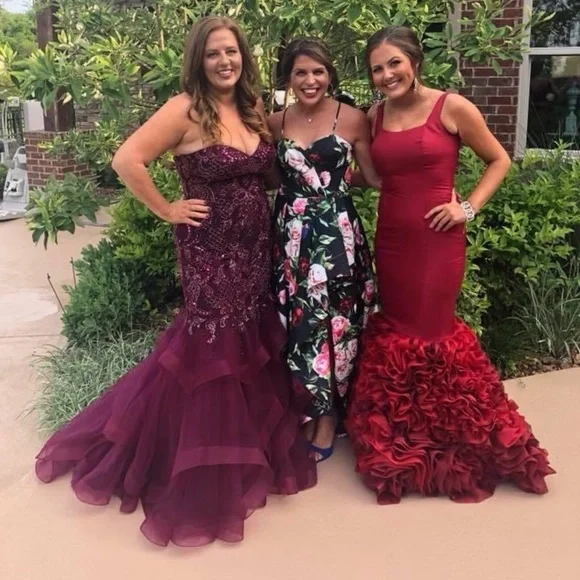 Dresses | Custom Made Red Mermaid Prom Dressgown | Poshmark